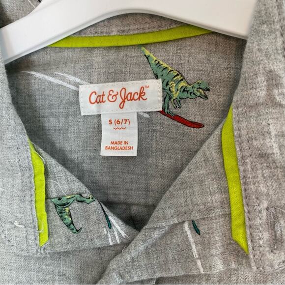 Boys Dinosaur Shirt Size Small long sleeve button down print Size S 6/7 NWT - Picture 6 of 8